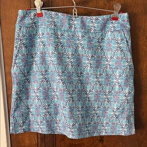 Vineyard Vines Floral A-Line Skirt in Blue and Red